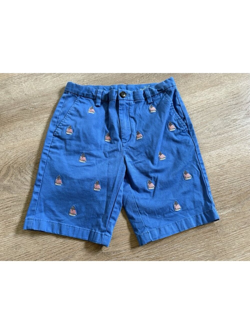 Vineyard Vines Boys Patriotic Flags Blue Breaker Shorts Waist Size 12